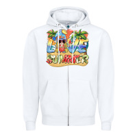 White love summer gnomes  Background Zipper Hoodie - BarkalooDesign