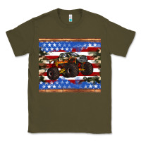 Army Green monster truck american flag tumbler Classic Tee - Artiststas