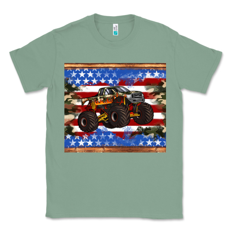 Monster Truck American Flag Tumbler Classic Tee by Artiststas | Teevron
