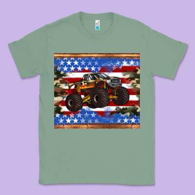 Monster Truck American Flag Tumbler Classic Tee Designed By Artiststas