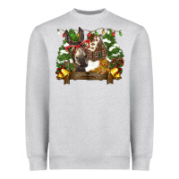 Heather Grey christmas donkey candy house Heavyweight Sweatshirt - BarkalooDesign