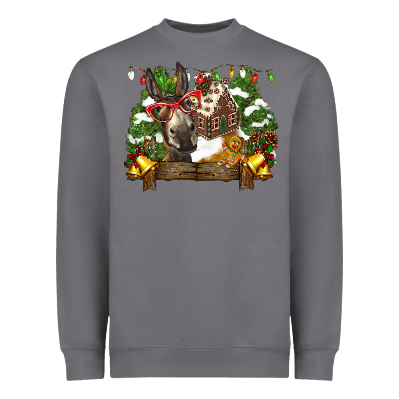 Christmas Donkey Candy House Heavyweight Sweatshirt by BarkalooDesign | Teevron