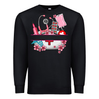 Black custom name nurse hat and elements Premium Sweatshirt - AdoDesignShop