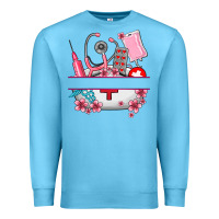 Ocean Blue custom name nurse hat and elements Premium Sweatshirt - AdoDesignShop