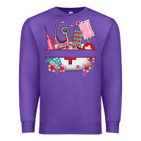 Purple custom name nurse hat and elements Premium Sweatshirt - AdoDesignShop