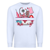 White custom name nurse hat and elements Premium Sweatshirt - AdoDesignShop