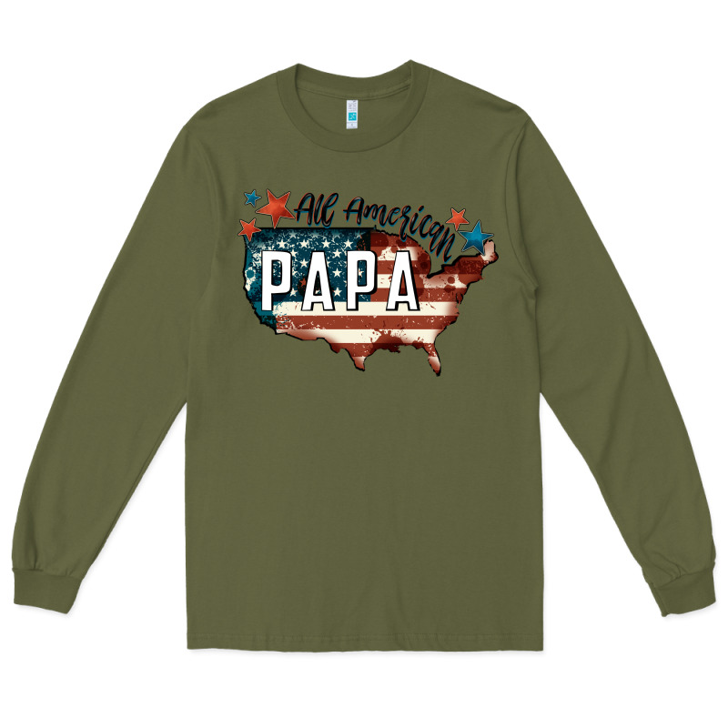 All American Papa Long Sleeve Tee by FaDigitalArtStudio | Teevron
