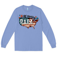 Colony Blue all american papa Long Sleeve Tee - FaDigitalArtStudio