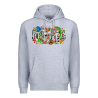 Heather Grey baseball brother Premium Hoodie - CowhideDigitalArt