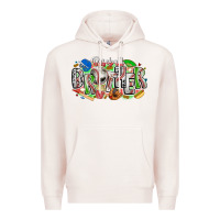 Pale Pink baseball brother Premium Hoodie - CowhideDigitalArt
