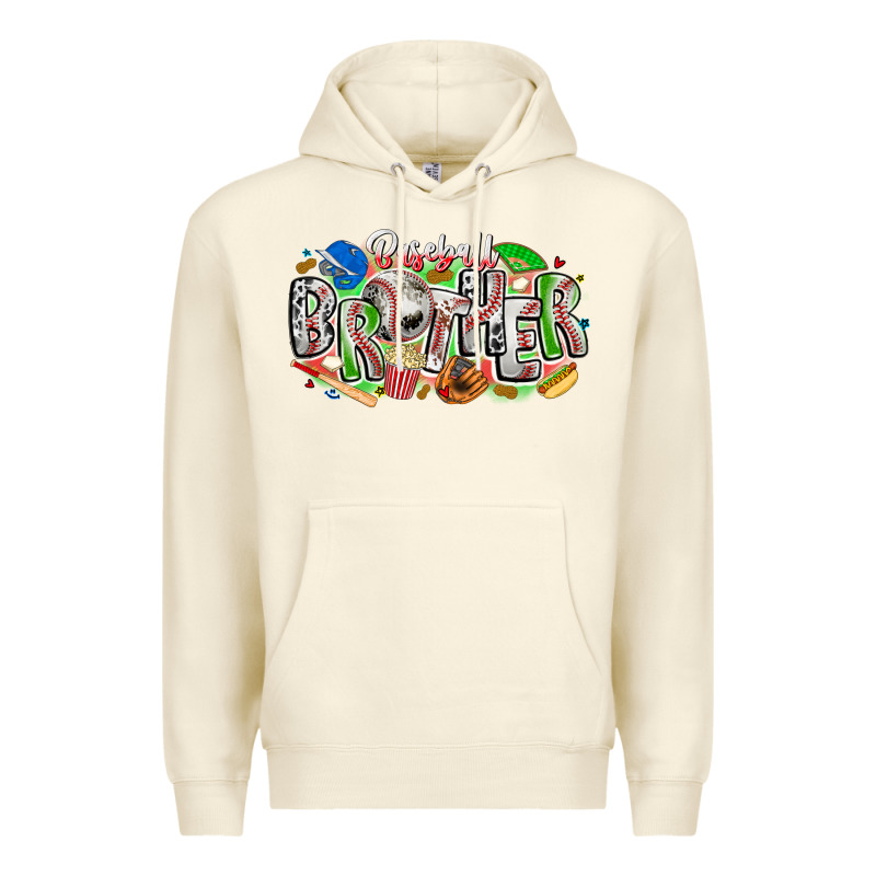Baseball Brother Premium Hoodie by CowhideDigitalArt | Teevron