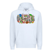White baseball brother Premium Hoodie - CowhideDigitalArt