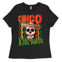 Cinco De Mayo With Skull Ladies Tee | Teevron