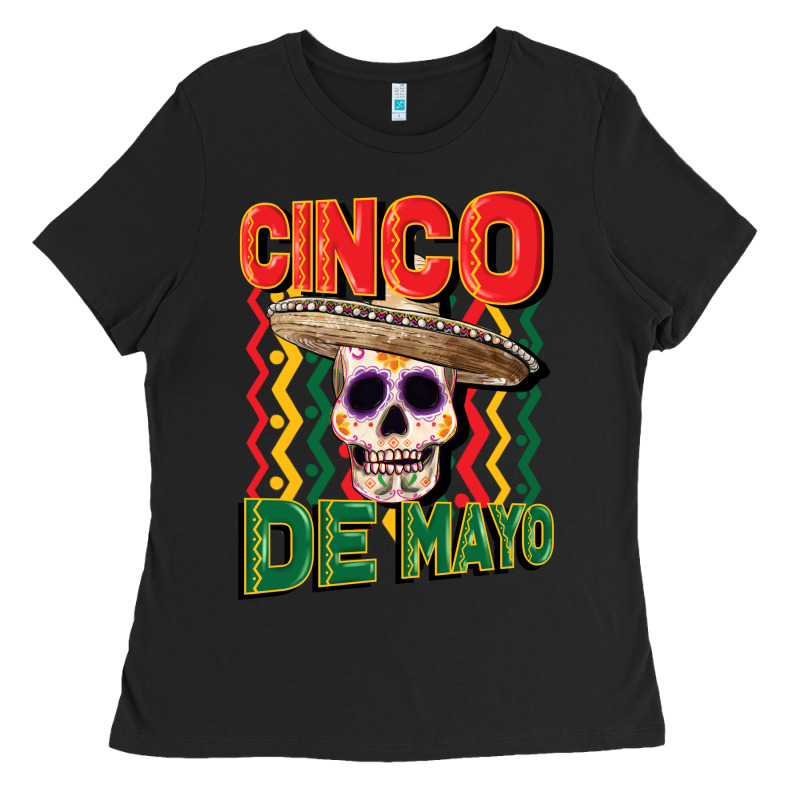 Cinco De Mayo With Skull Ladies Tee by CowGirlArtShop | Teevron