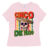 Bubblegum Pink cinco de mayo with skull Ladies Tee - CowGirlArtShop