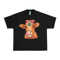 Black Cow  Turquoise Urban Heavy Tee - CowCowDesign