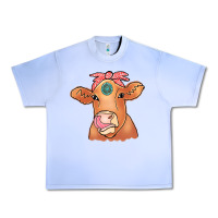 Grape Ice Cow  Turquoise Urban Heavy Tee - CowCowDesign