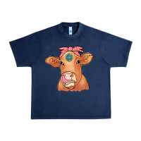 Navy Cow  Turquoise Urban Heavy Tee - CowCowDesign