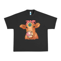 Pigment Black Cow  Turquoise Urban Heavy Tee - CowCowDesign