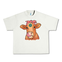 Pistachio Cow  Turquoise Urban Heavy Tee - CowCowDesign