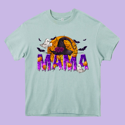 Halloween Mama Heavy Core Tee Designed By Texasbilliewilder