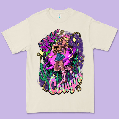 Space Cowgirl Premium Tee Designed By Howdyjamesfarm