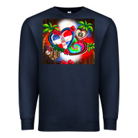 Navy dominican republic  leopard Premium Sweatshirt - AdoDesignShop