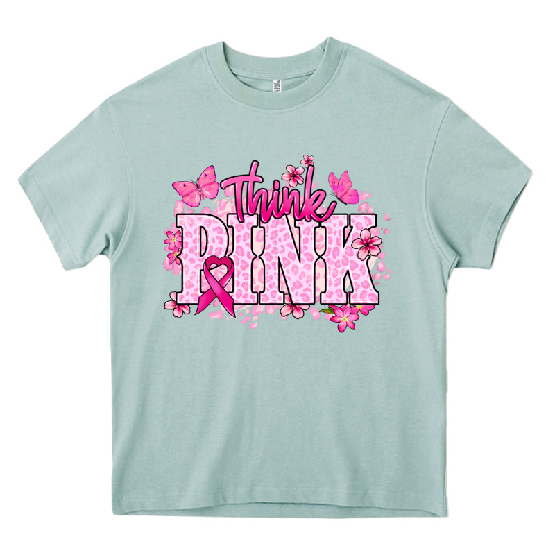 Think Pink Heavy Core Tee by NancyCooperArtShop | Teevron