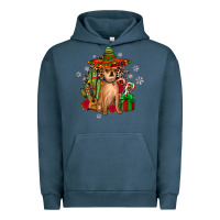 Pigment Midnight Navy Chihuahua Christmas Urban Hoodie - JahusDesignShop