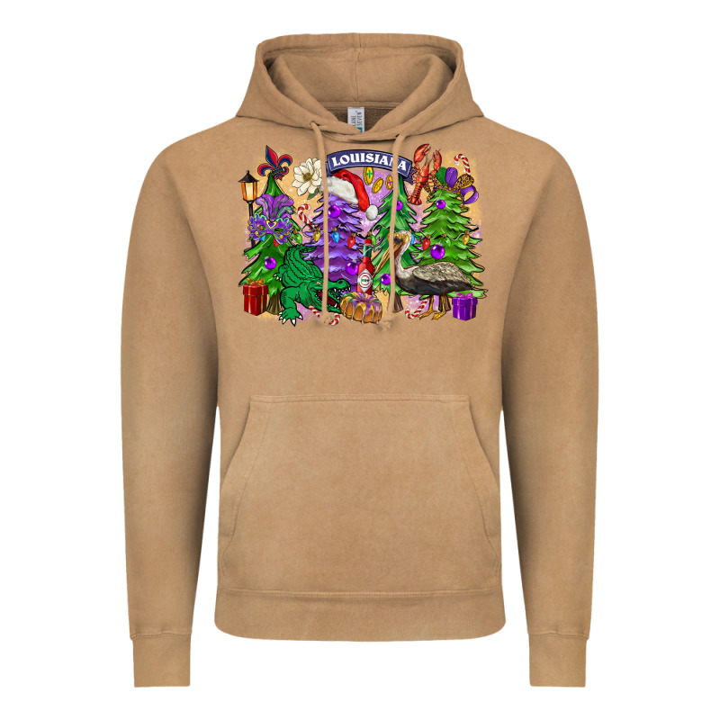 Christmas Louisiana Mardi Gras Trees Vintage Hoodie by FaDigitalArtStudio | Teevron