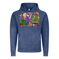 Vintage Denim Christmas Louisiana Mardi Gras trees Vintage Hoodie - FaDigitalArtStudio