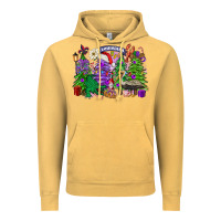 Vintage Mustard Christmas Louisiana Mardi Gras trees Vintage Hoodie - FaDigitalArtStudio