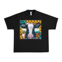 Black Cows Gemstone Sunflowers Tumbler Urban Heavy Tee - CowCowDesign