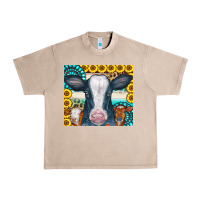 French Oak Cows Gemstone Sunflowers Tumbler Urban Heavy Tee - CowCowDesign