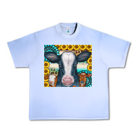 Grape Ice Cows Gemstone Sunflowers Tumbler Urban Heavy Tee - CowCowDesign