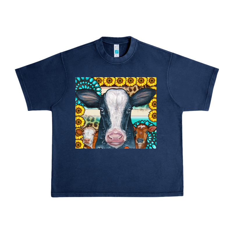 Cows Gemstone Sunflowers Tumbler Urban Heavy Tee by CowCowDesign | Teevron