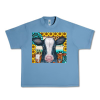 Pebble Blue Cows Gemstone Sunflowers Tumbler Urban Heavy Tee - CowCowDesign