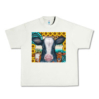 Pistachio Cows Gemstone Sunflowers Tumbler Urban Heavy Tee - CowCowDesign