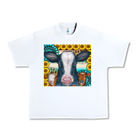 White Cows Gemstone Sunflowers Tumbler Urban Heavy Tee - CowCowDesign