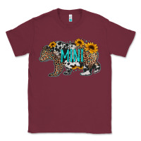 Burgundy baby bear mini sunflowers leopard cowhide mother's day Classic Tee - Jasminsmagicworld