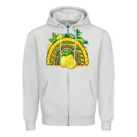 Dove Grey lemon  rainbow Zipper Hoodie - BarkalooDesign
