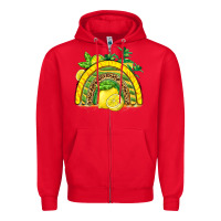 Red lemon  rainbow Zipper Hoodie - BarkalooDesign