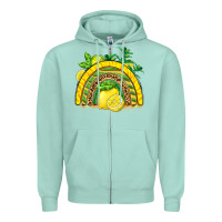 Seafoam lemon  rainbow Zipper Hoodie - BarkalooDesign