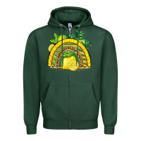 Sports Green lemon  rainbow Zipper Hoodie - BarkalooDesign