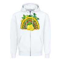 White lemon  rainbow Zipper Hoodie - BarkalooDesign