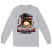 Moon Dust All American mama messy bun 4th of july Long Sleeve Tee - FaDigitalArtStudio