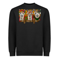 Black Christmas alpacas Heavyweight Sweatshirt - BarkalooDesign
