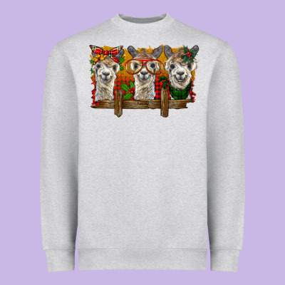 Christmas Alpacas Heavyweight Sweatshirt Designed By Barkaloodesign