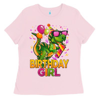 Bubblegum Pink 1st birthday girl t rex pink Ladies Tee - CowGirlArtShop