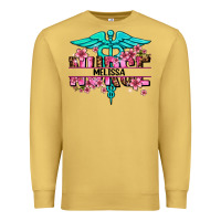 Antique Gold floral nurse custom name Premium Sweatshirt - AdoDesignShop